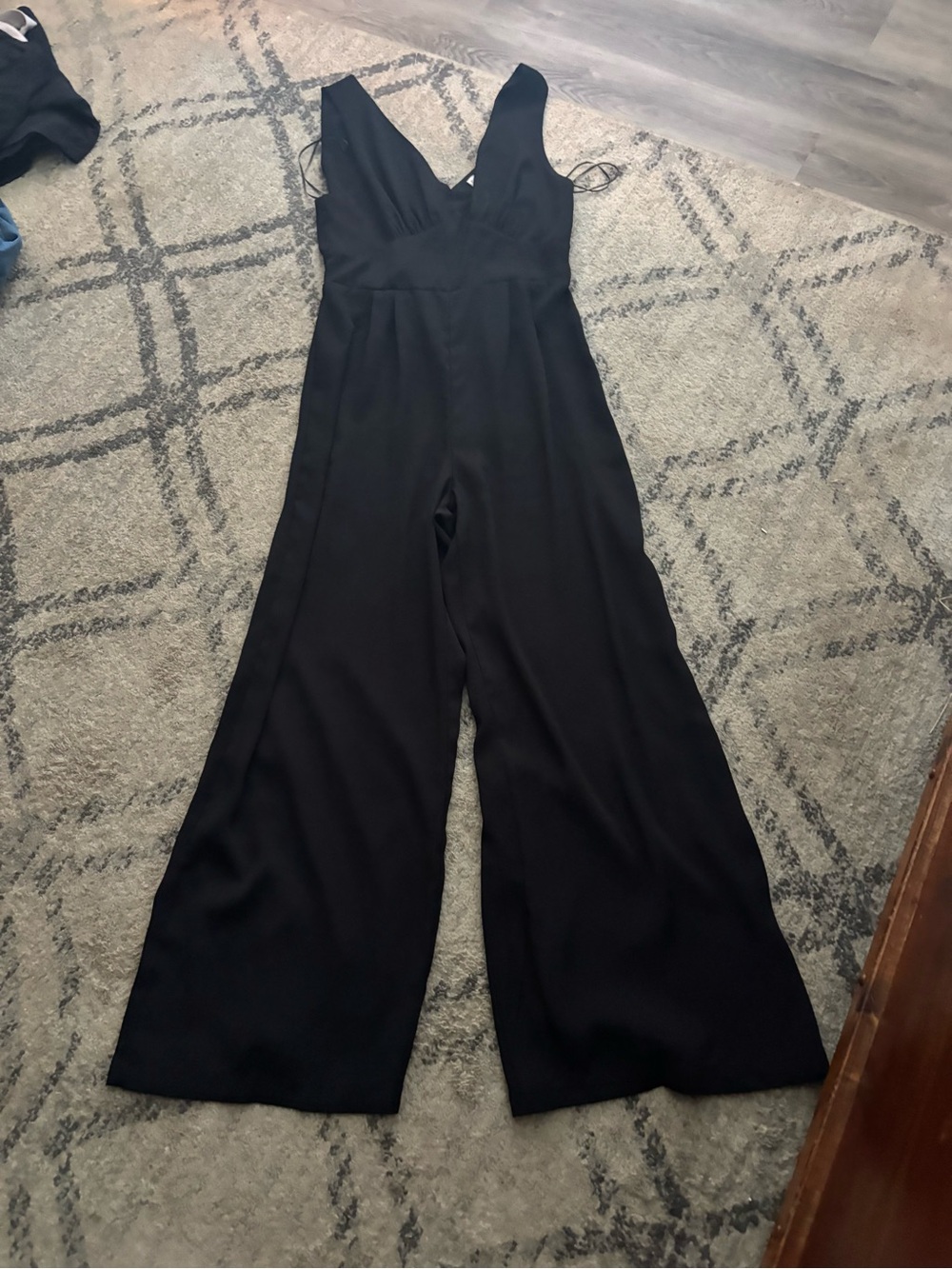 Kohl's Black V-Neck Wide-Leg Jumpsuit